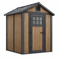 Gartenhaus 180 x 120 x 200 cm in Holzoptik Braun Anthrazit mit Satteldach und Einzeltür