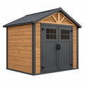 Gartenhaus 300 x 240 x 250 cm Holzoptik Braun Anthrazit mit Doppeltür