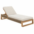 Gartenliege 200 x 70 cm Holz Beige mit verstellbarer Rückenlehne