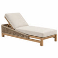 Gartenliege 200 x 75 x 82 cm Holz Beige mit verstellbarer Rückenlehne