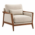 Sessel 75 x 82 x 85 cm beige Stoff Holzgestell - Mid-Century-Stil