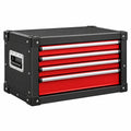 Werkzeugkoffer 60 x 35 x 40 cm aus Stahl Rot Schwarz mit 4 Schubladen
