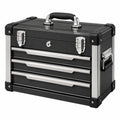 Werkzeugkoffer 45 x 25 x 32 cm aus Aluminium und Metall in Schwarz abschließbar mit 4 Schubladen